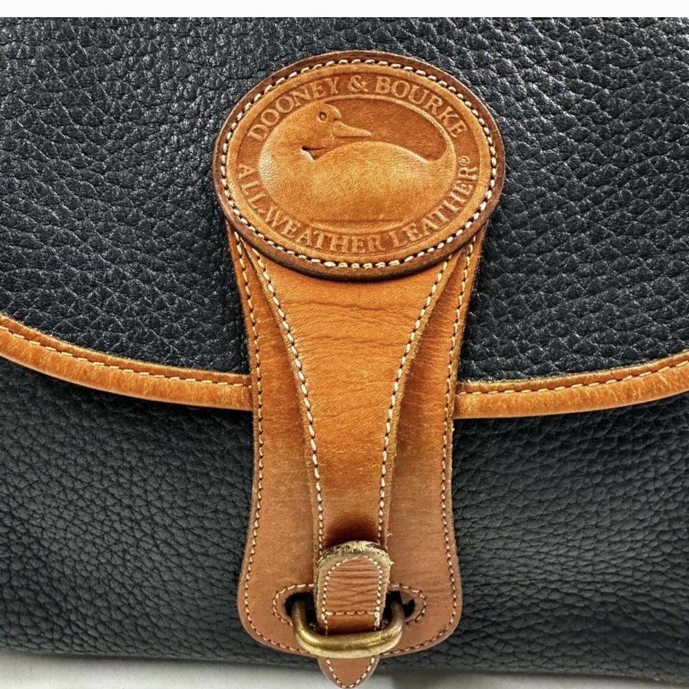 Dooney & Bourke Black and Brown Leather Crossbody Bag